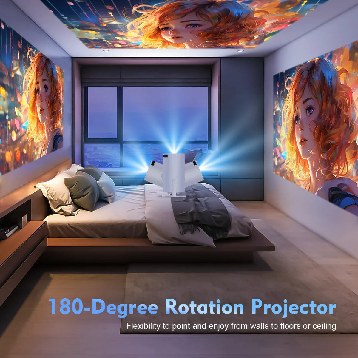 Magicube Projector Android 11 4K 1280*720P HY300 Dual WIFI Home Cinema Outdoor Projector