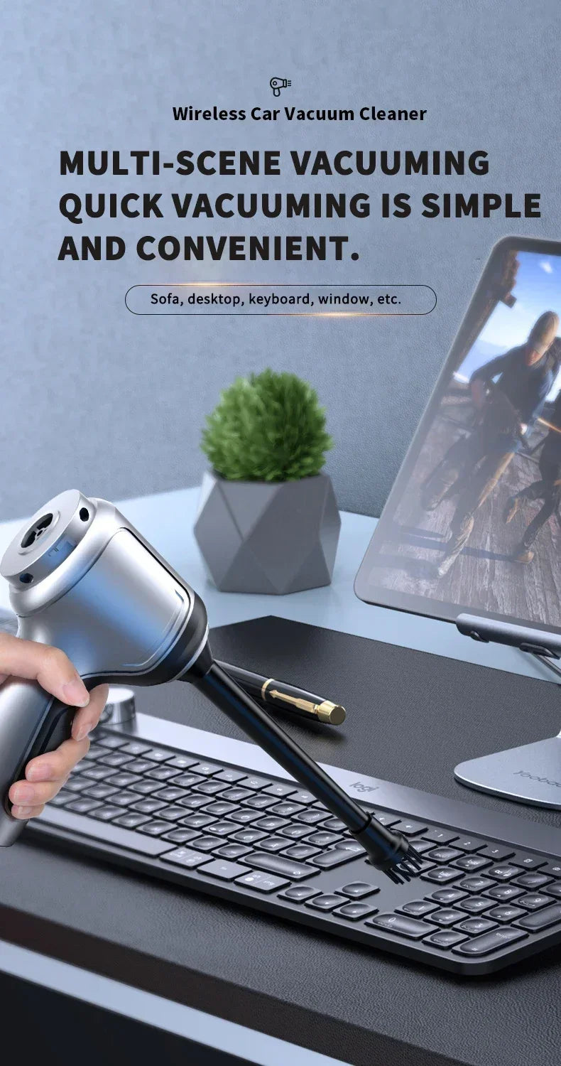SUITU UltraGrip 95000PA Wireless Handheld Car Vacuum Cleaner – Pro-Grade Strong Suction Auto & Home Cleaning Robot with Child Lock