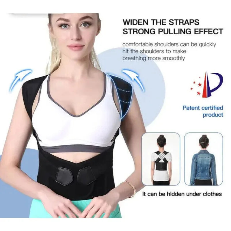 Adjustable Back Posture Belt Office Home Gym Unisex Improve Spine Clavicle Brace Posture Vest Back Posture Corrector Belt
