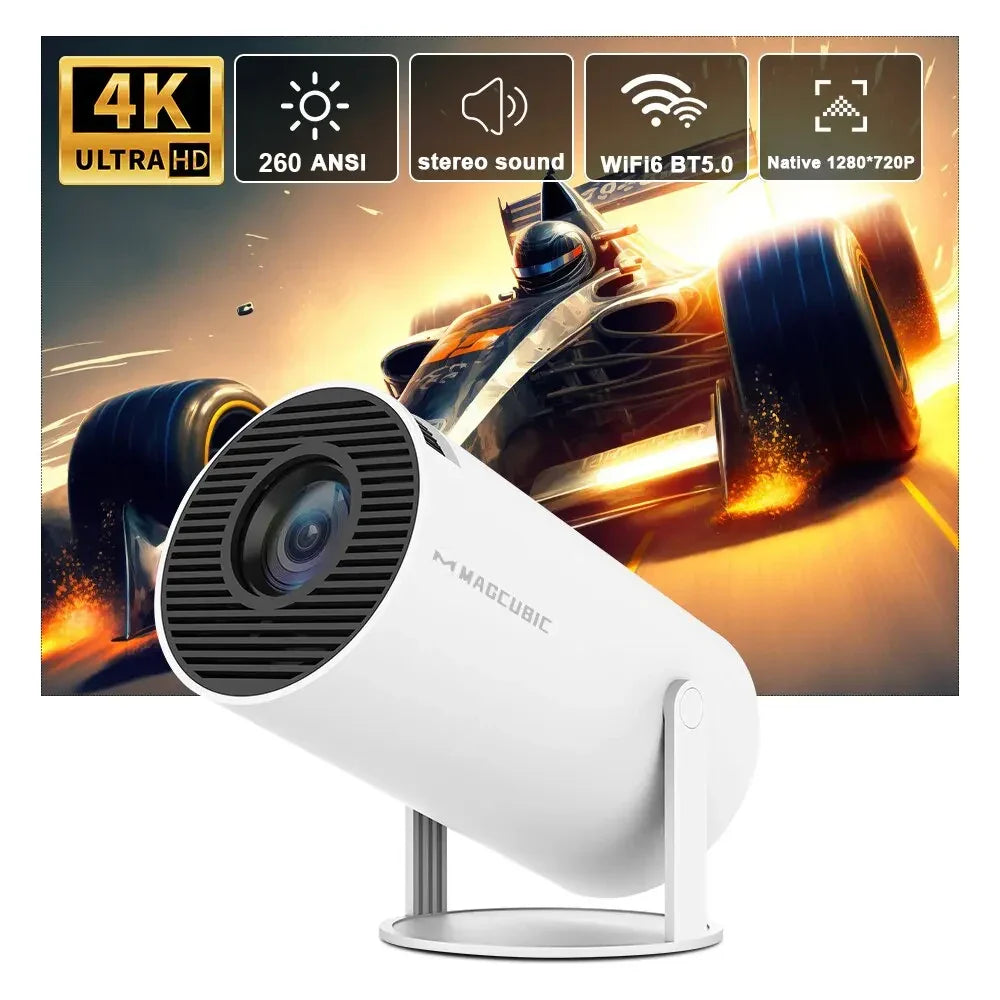 Magicube Projector Android 11 4K 1280*720P HY300 Dual WIFI Home Cinema Outdoor Projector