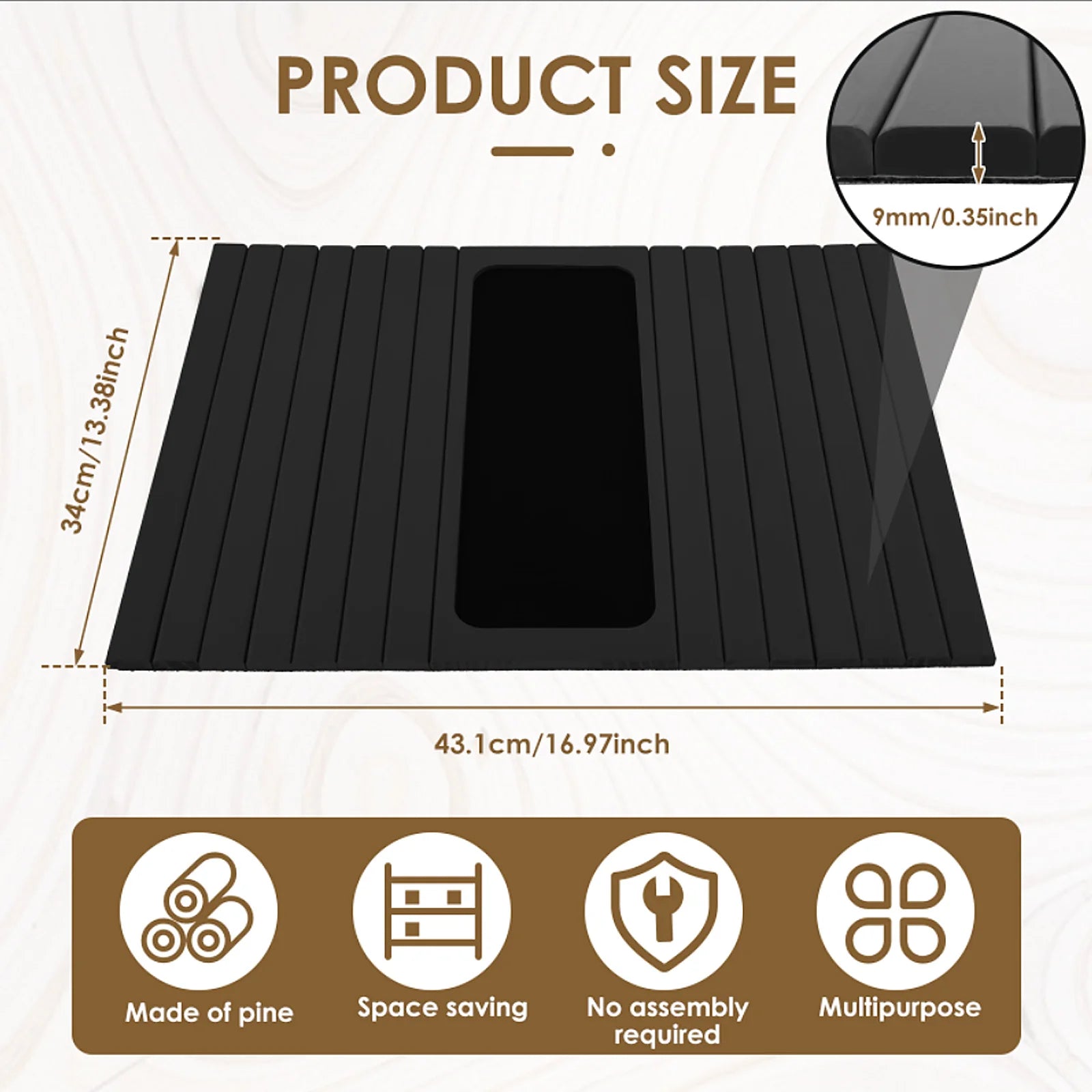 SipEase™ Wooden Couch Cup Holder – Spill-Free Relaxation