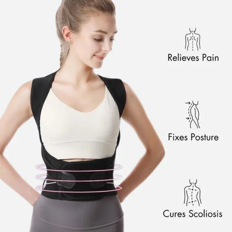 Adjustable Back Posture Belt Office Home Gym Unisex Improve Spine Clavicle Brace Posture Vest Back Posture Corrector Belt